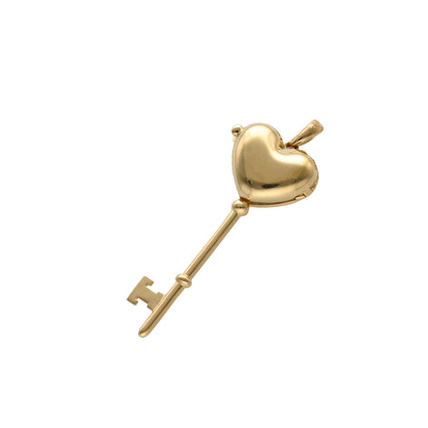 14 Karat Gold Reliquary Heart Key Charm