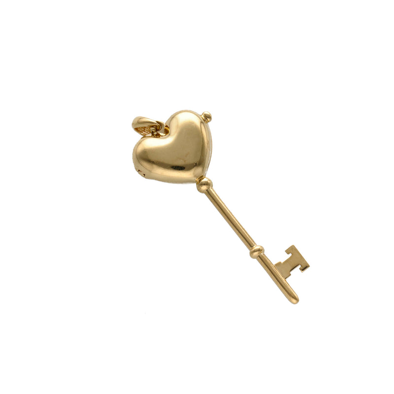 14 Karat Gold Reliquary Heart Key Charm