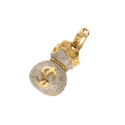 Gold Diamond Money Bag Charm