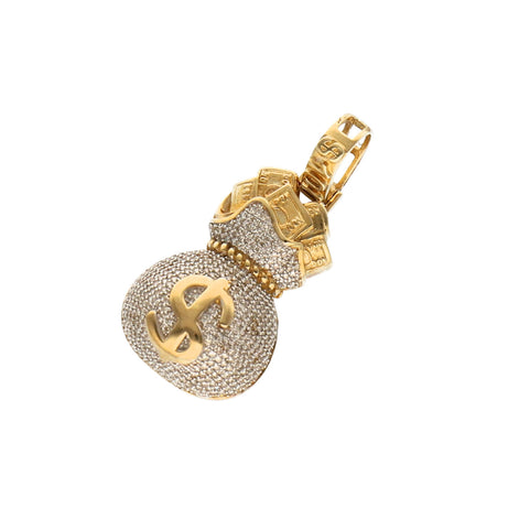 Gold Diamond Money Bag Charm