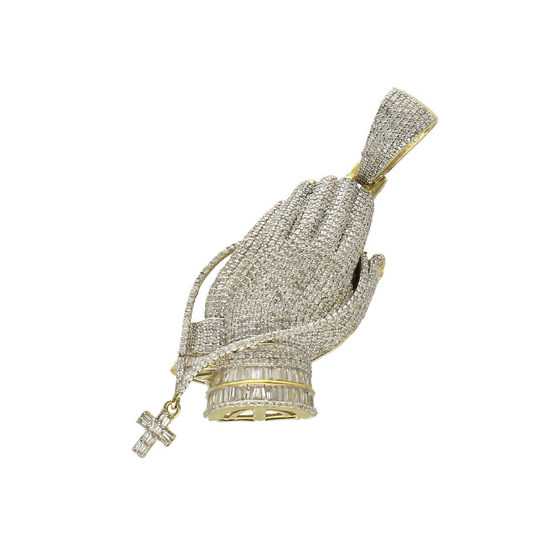 10 Karat Gold Diamond Praying Hand Charm