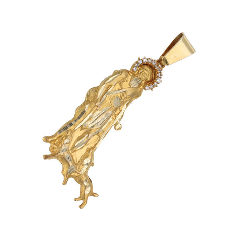 10 Karat Solid Gold & Cz San Lazaro Charm