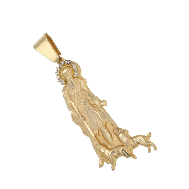 10 Karat Solid Gold Cz San Lazaro Charm