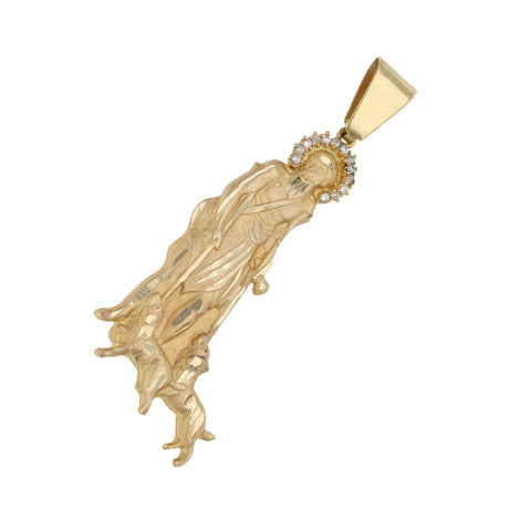 10 Karat Solid Gold Cz San Lazaro Charm