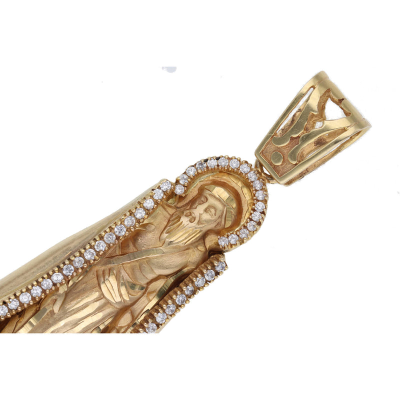 10 Karat Solid Gold & Cz St. Lazaro Charm