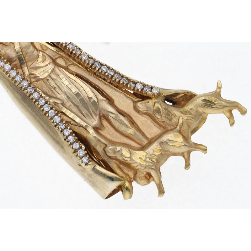 10 Karat Solid Gold & Cz St. Lazaro Charm