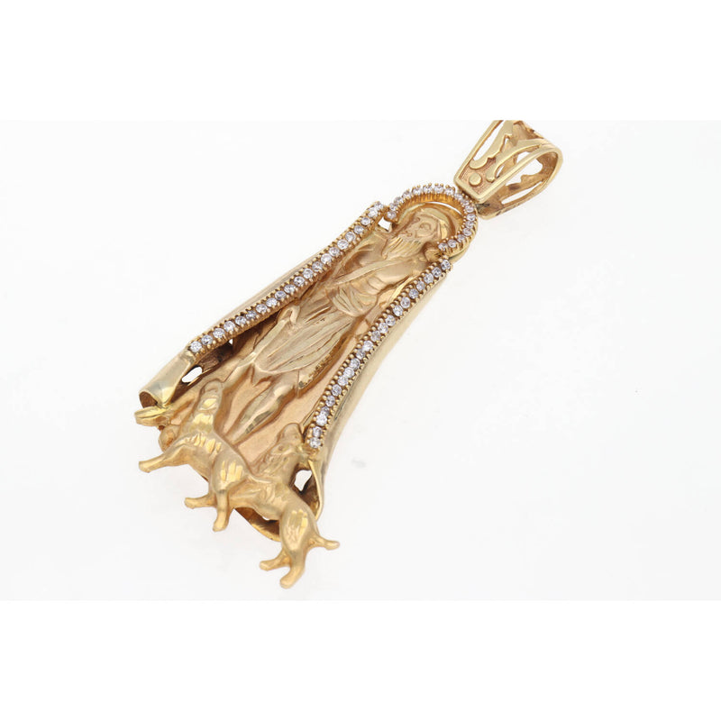 10 Karat Solid Gold & Cz St. Lazaro Charm