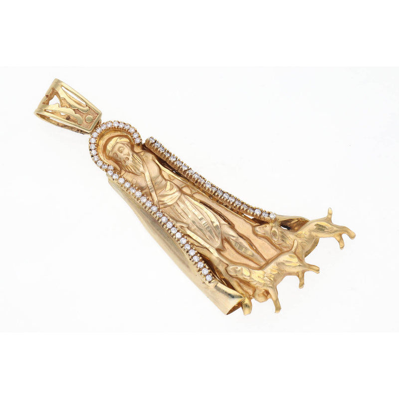10 Karat Solid Gold & Cz St. Lazaro Charm
