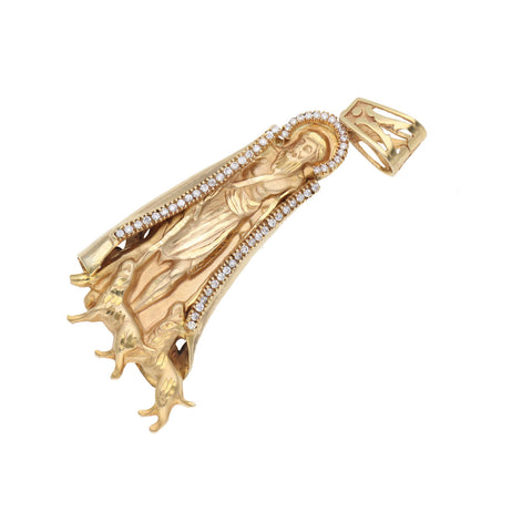 10 Karat Solid Gold & Cz St. Lazaro Charm