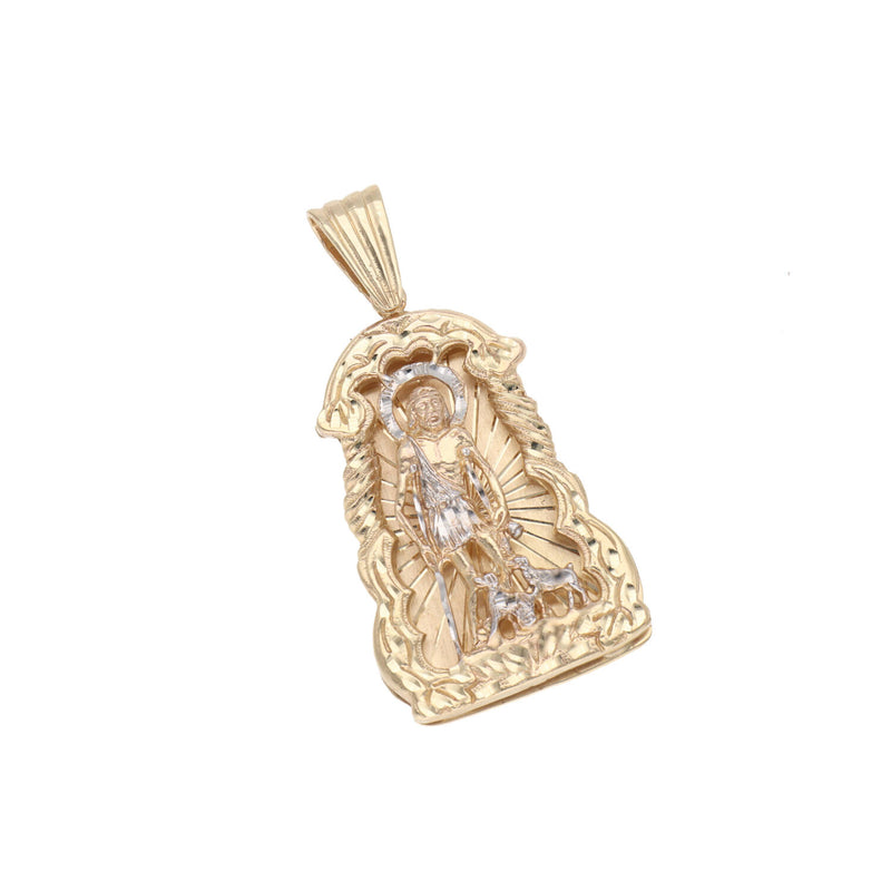 10 Karat Two Tone San Lazaro Medal Charm