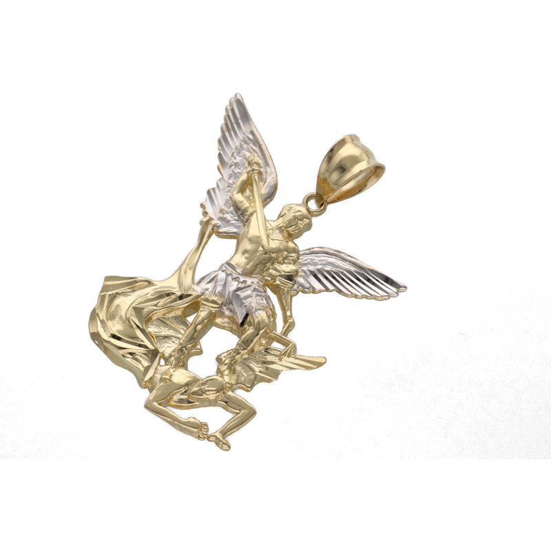 14 Karat Gold Two Tone St Michael Charm