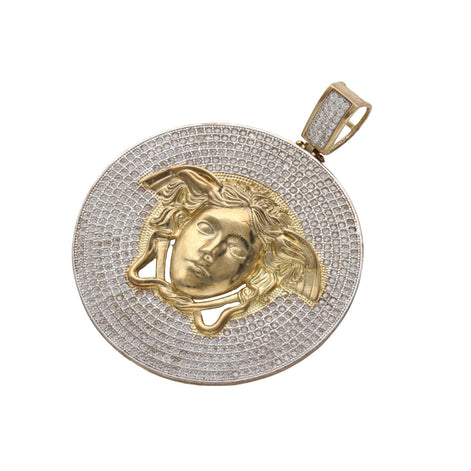 10K Gold Cz Medusa Charm