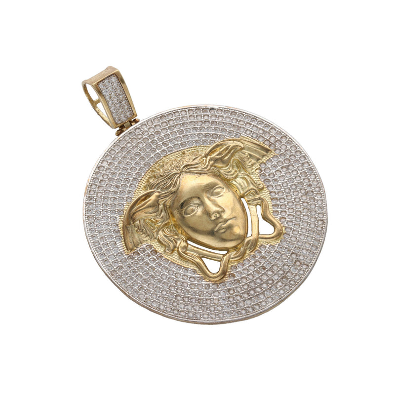 10K Gold Cz Medusa Charm