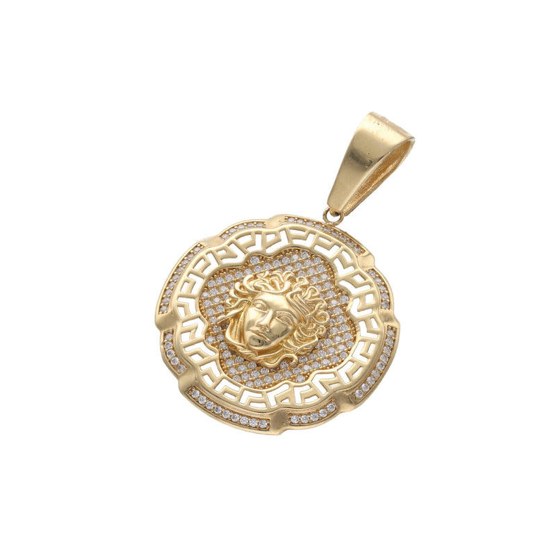 14 Karat Gold Cz Maze Medusa Charm