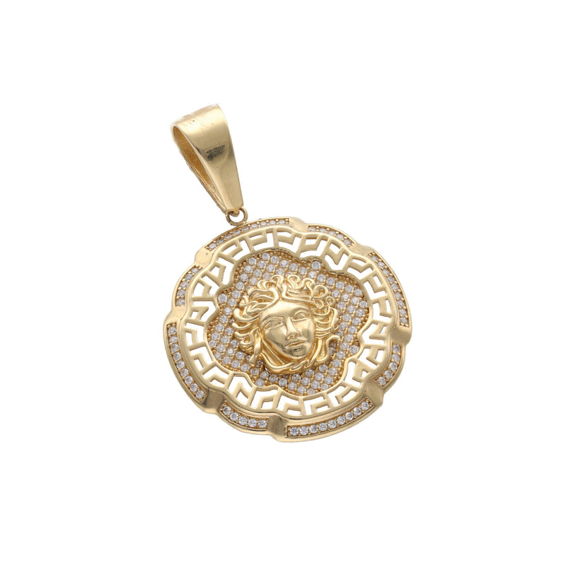 14 Karat Gold Cz Maze Medusa Charm