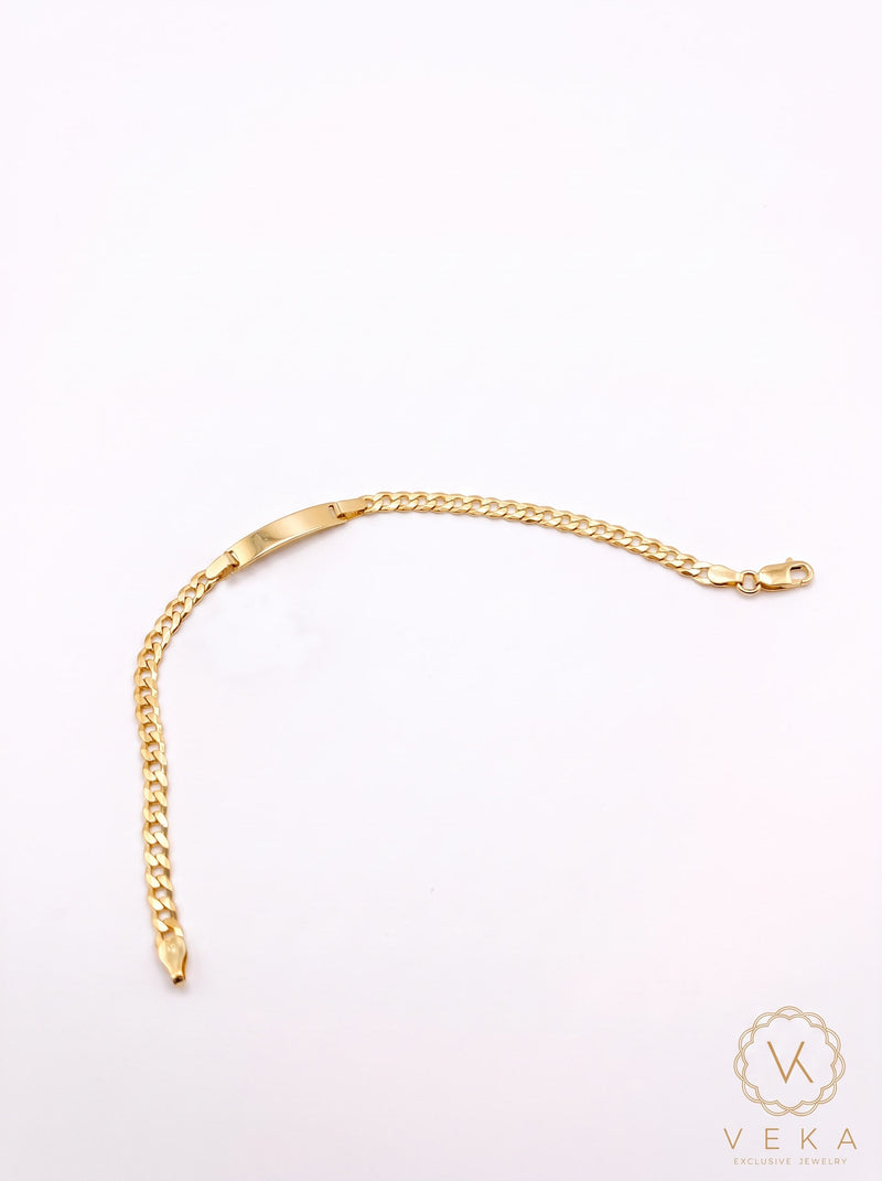 10K Solid Gold Cuban Link Baby ID Bracelet - 3mm (6")