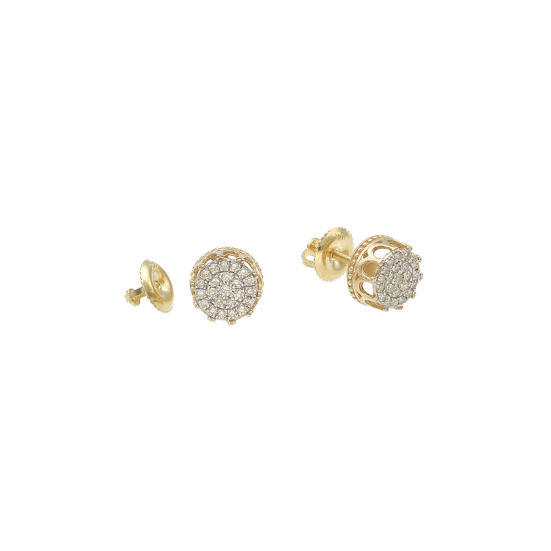 10 Karat Gold  1/4 CTW Diamond Round Shape Earrings