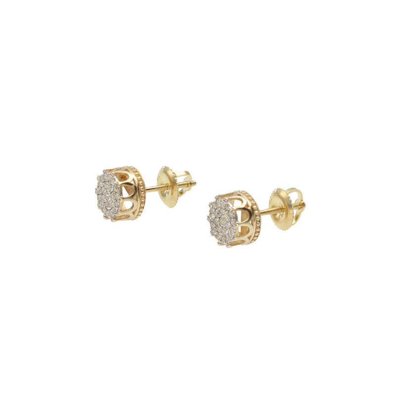 10 Karat Gold  1/4 CTW Diamond Round Shape Earrings