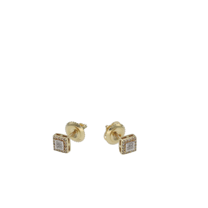 10 karat Gold 0.07 ctw Diamond Square Stud. Earrings