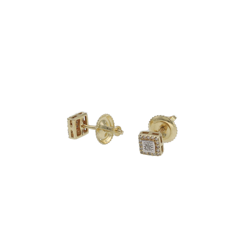 10 karat Gold 0.07 ctw Diamond Square Stud. Earrings