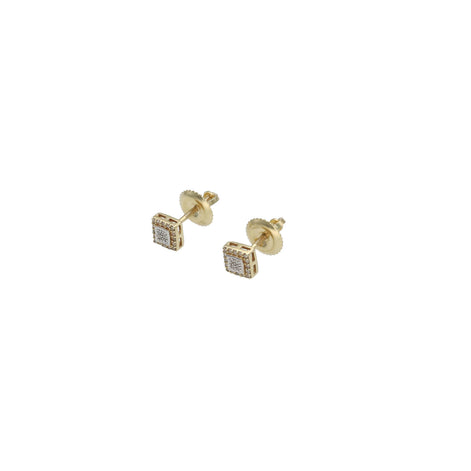 10 karat Gold 0.07 ctw Diamond Square Stud. Earrings