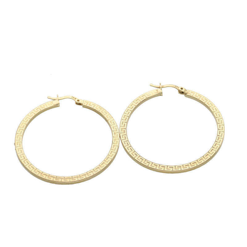 14 Karat Gold Maze Hoops