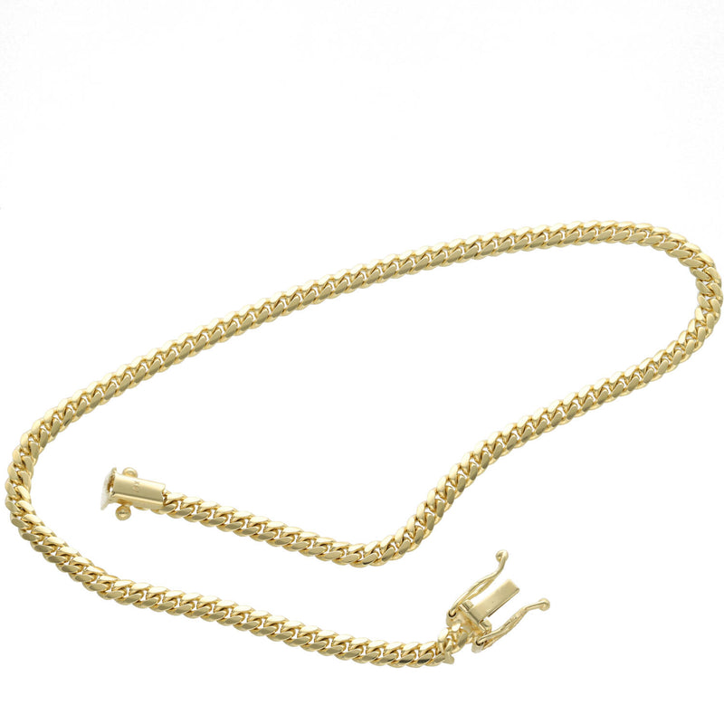14 Karat Gold Miami Cuban Link Anklet Bracelet Box Lock