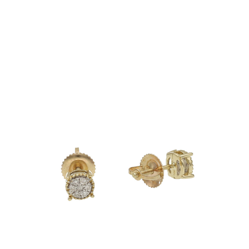 10 Karat Gold 1/10 Stud Diamond Round Earrings