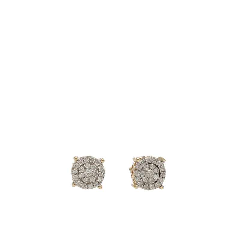 14 Karat Gold & 1/4 ctw Diamond Stud Round Earrings