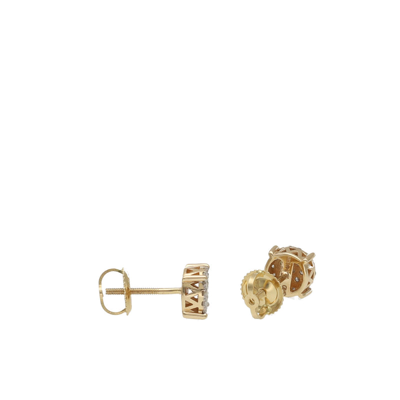 14 Karat Gold & 1/4 ctw Diamond Stud Round Earrings