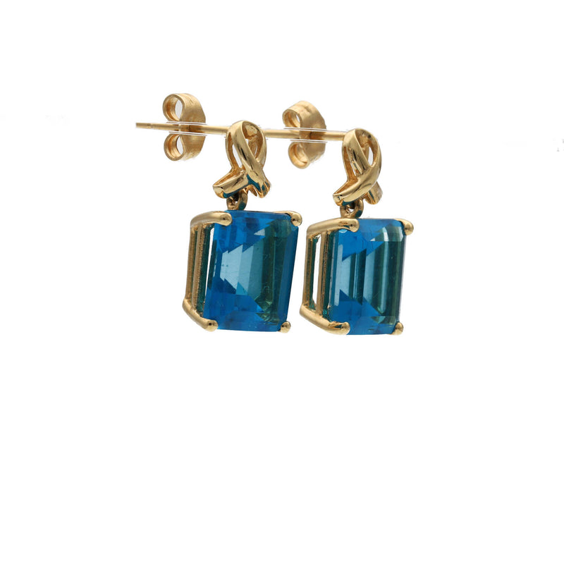 14 Karat Gold Topaz Stud Earrings