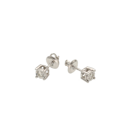 10 Karat White Gold 1/5 CTW Diamond Round Stud Earrings