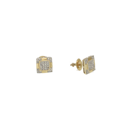 10 Karat Gold 1/6 CTW Diamond Square Stud Earrings