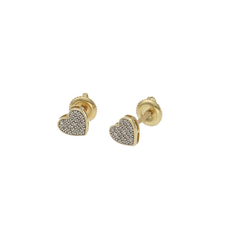 10 Karat Gold 0.12 ctw Diamond Heart Shape Stud Earrings