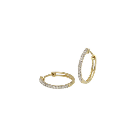 10 Karat Gold 0.18 CTW Diamond Ladies Hoop Earrings