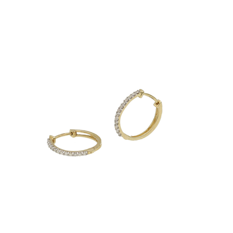 10 Karat Gold 0.18 CTW Diamond Ladies Hoop Earrings