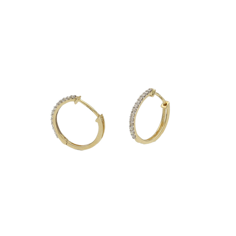 10 Karat Gold 0.18 CTW Diamond Ladies Hoop Earrings