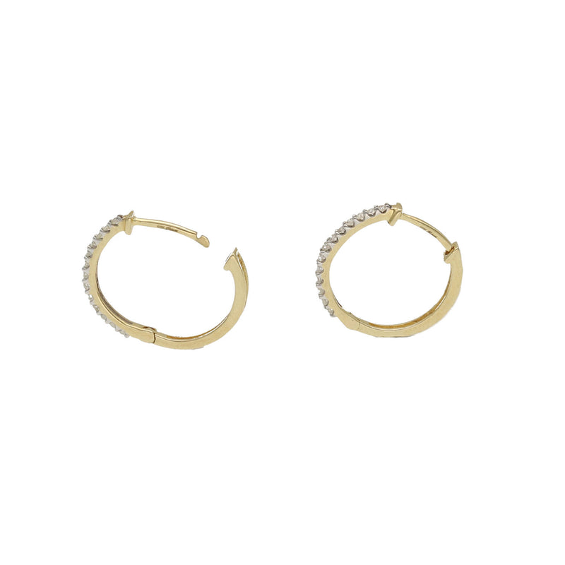 10 Karat Gold 0.18 CTW Diamond Ladies Hoop Earrings