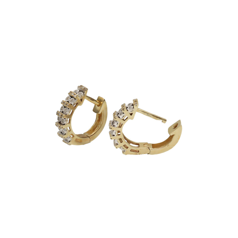 10 Karat Gold 0.18 CTW Diamond Hoops Earrings