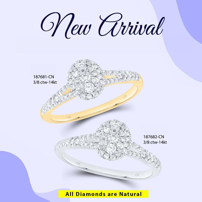14 Karat Engagement With Natural Diamonds Fashion Ring
