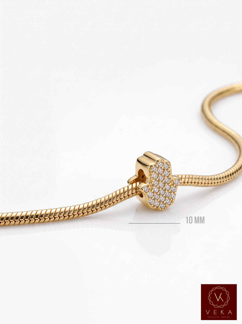 14K Gold Hamsa Mini Charm for Bracelet