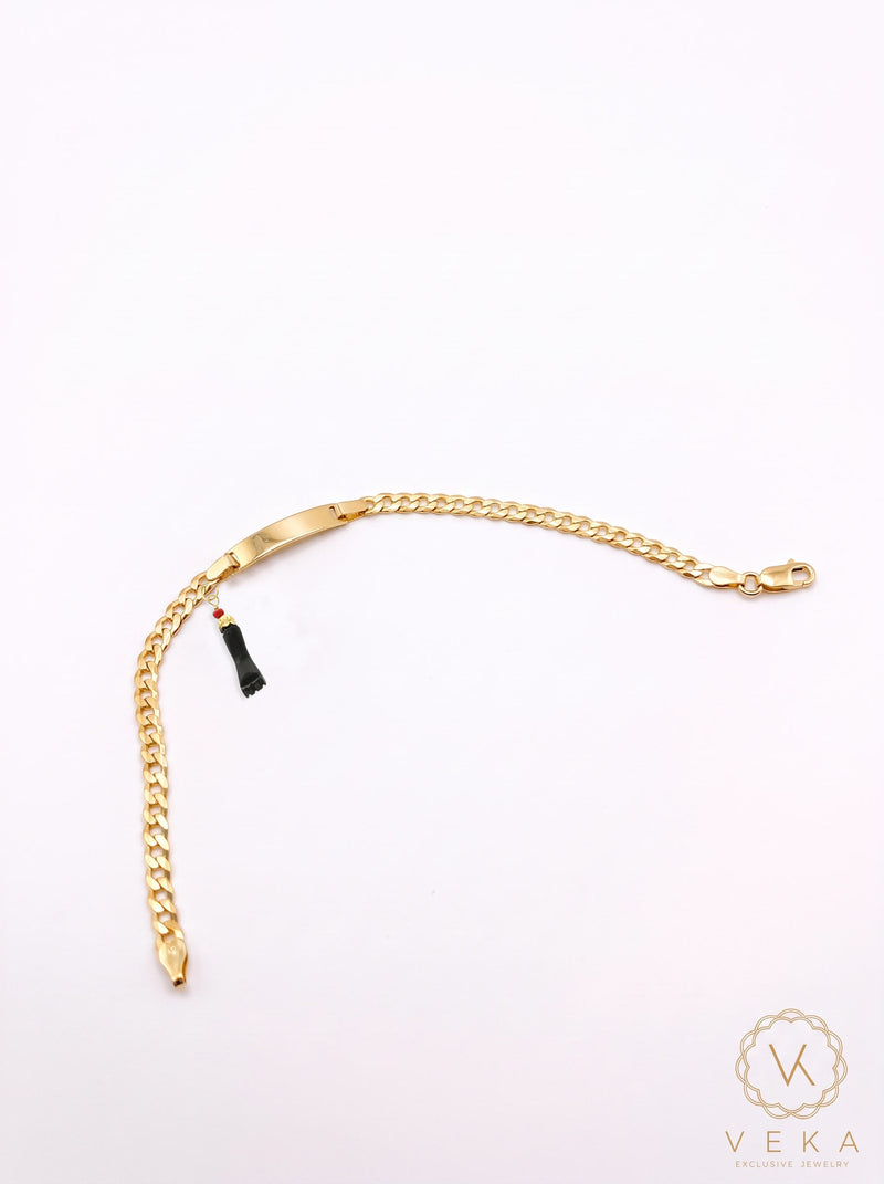 10K Solid Gold Cuban Link Baby ID Bracelet - 3mm (6")