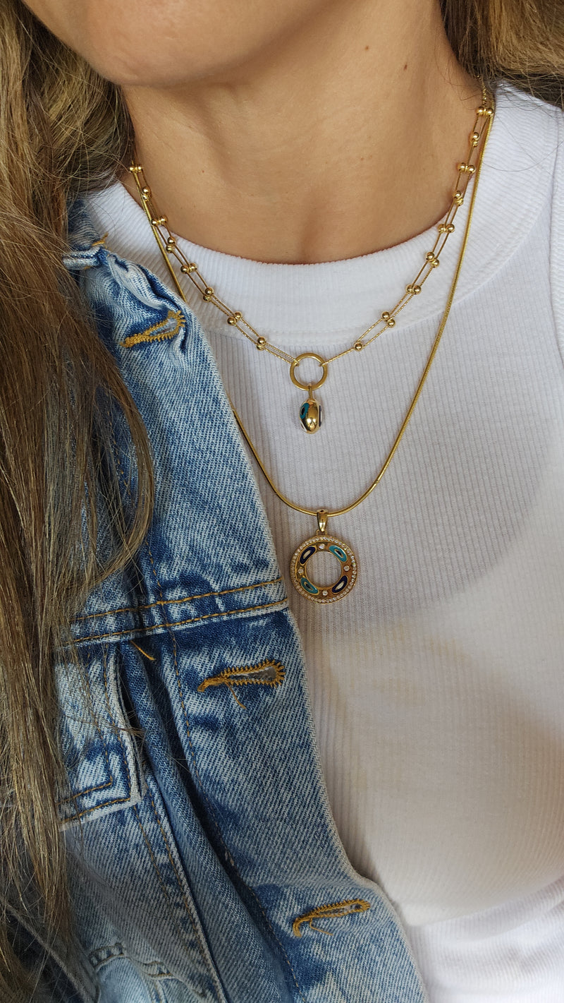 14 Karat Gold Clip Design Fancy Necklace