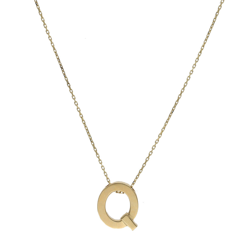 14 Karat Gold Initial Rolo Necklaces