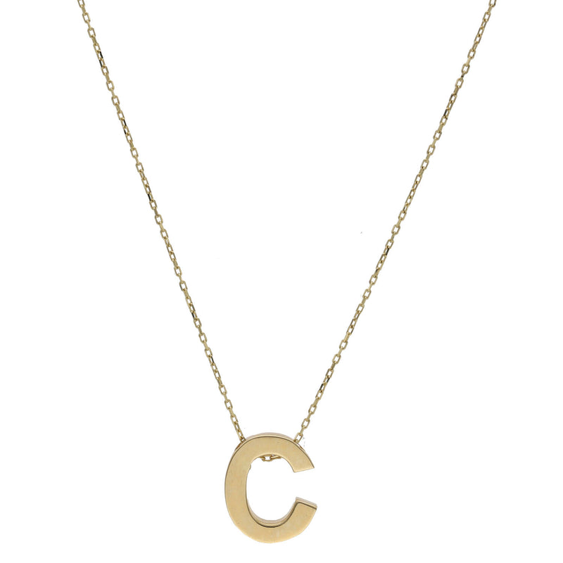 14 Karat Gold Initial Rolo Necklaces