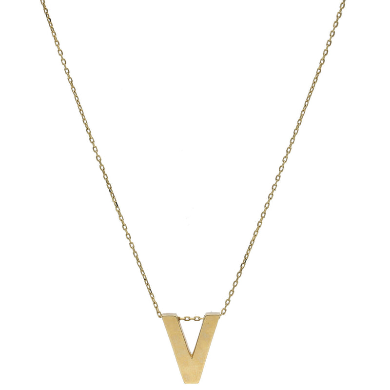 14 Karat Gold Initial Rolo Necklaces