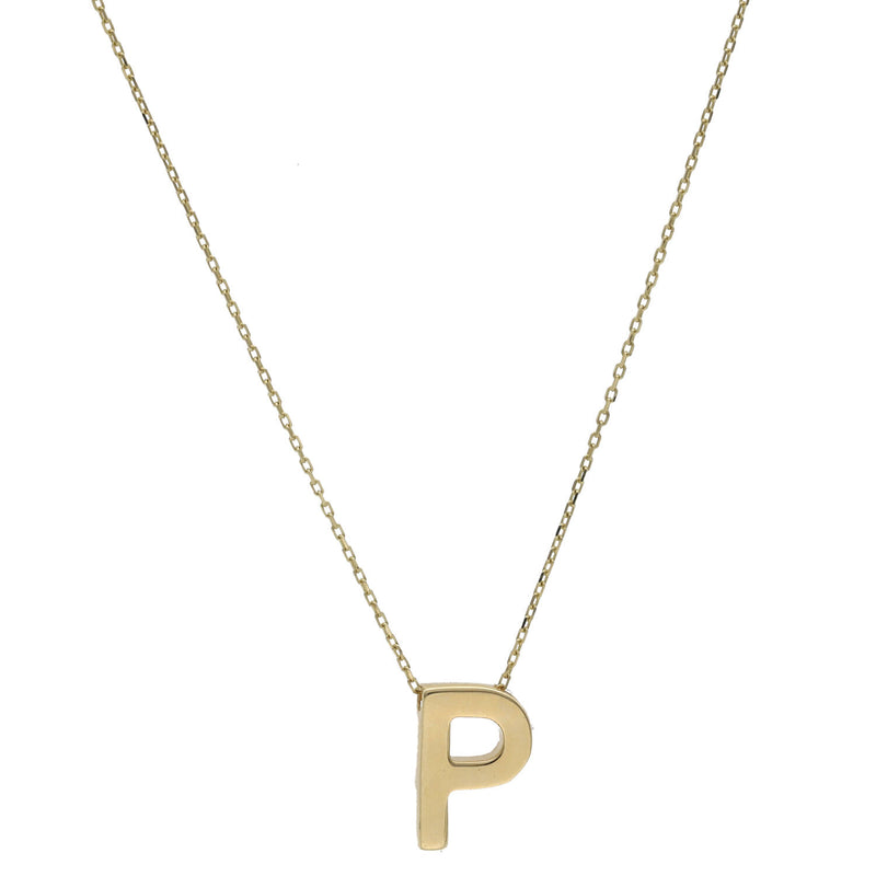 14 Karat Gold Initial Rolo Necklaces