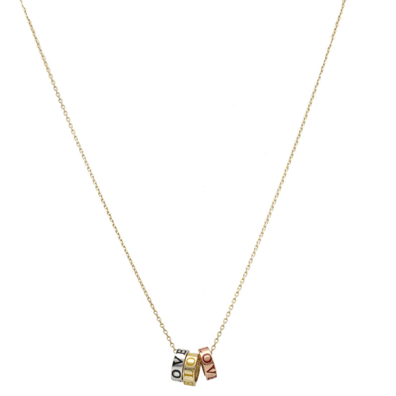 Gold Three Love Rings Necklace