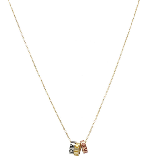 Gold Three Love Rings Necklace