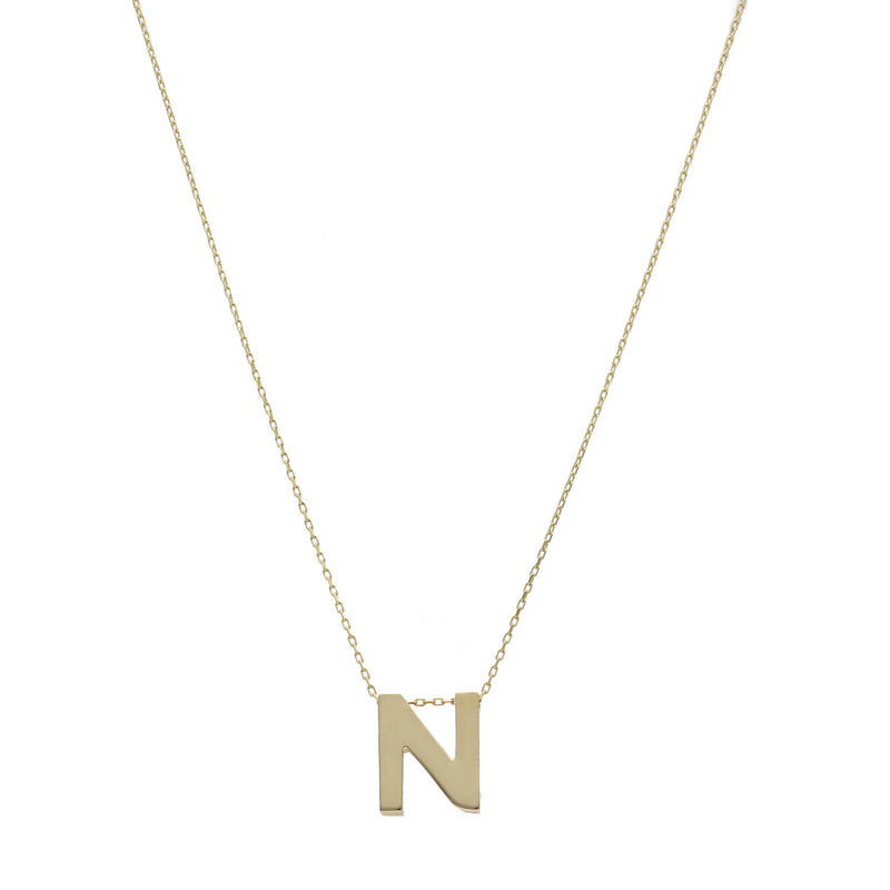 14 Karat Gold Initial Rolo Necklaces